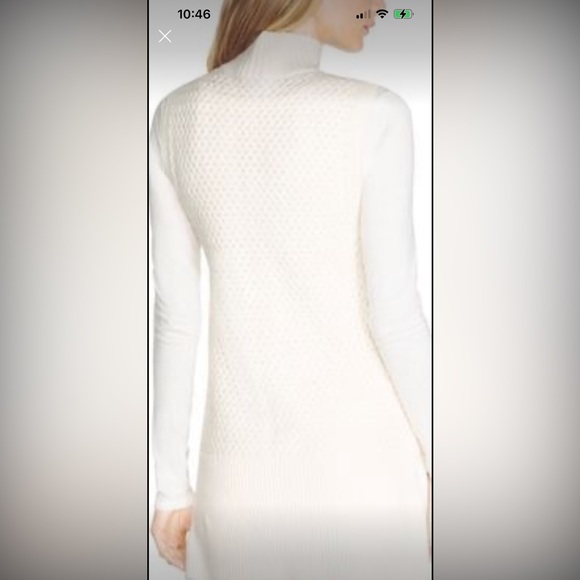 WHBM Sleeveless Mock Neck Cream Colored Tabard - Picture 2 of 6